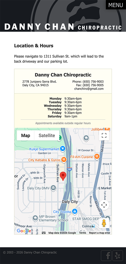 Danny Chan Chiropractic Location