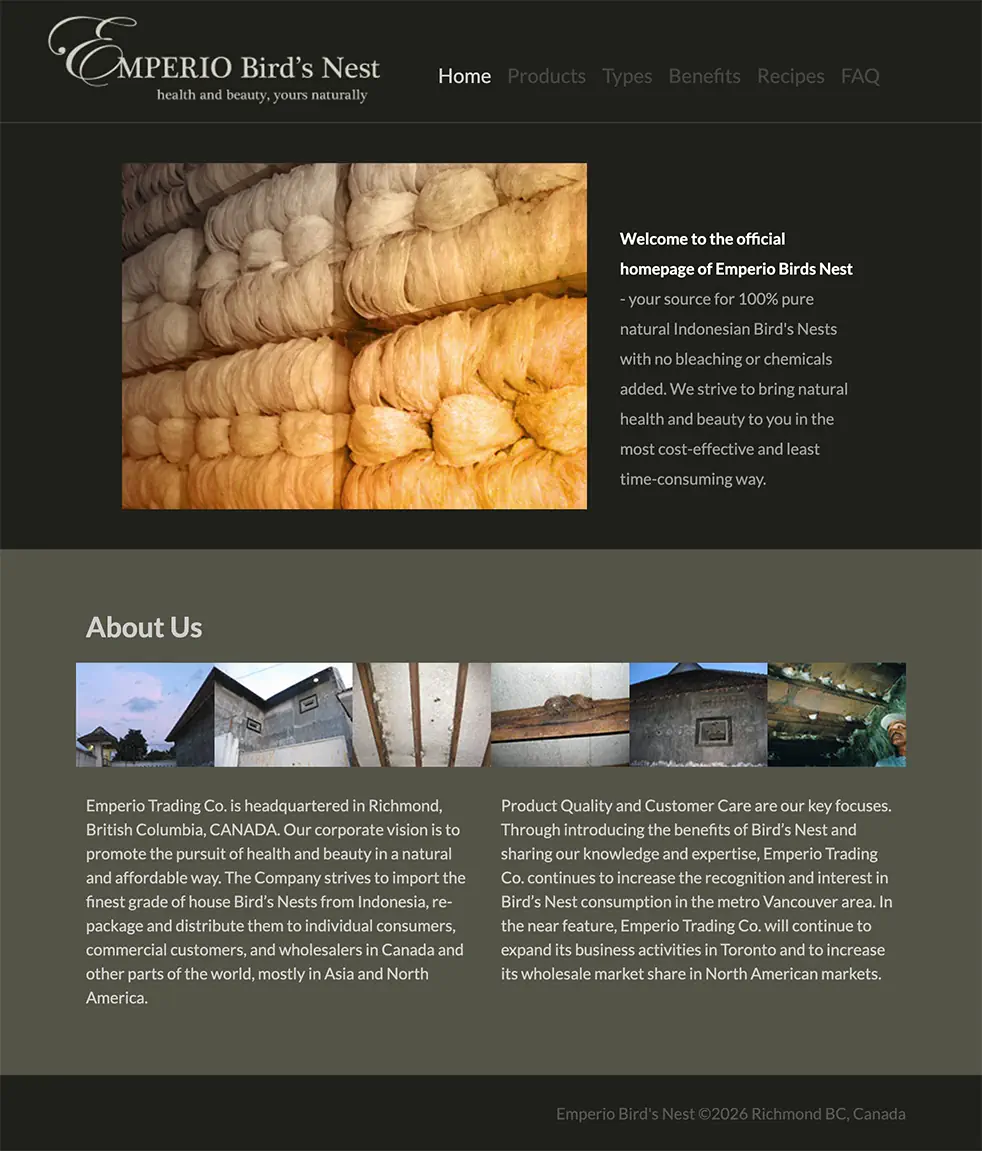 Emperio Bird's Nest Homepage